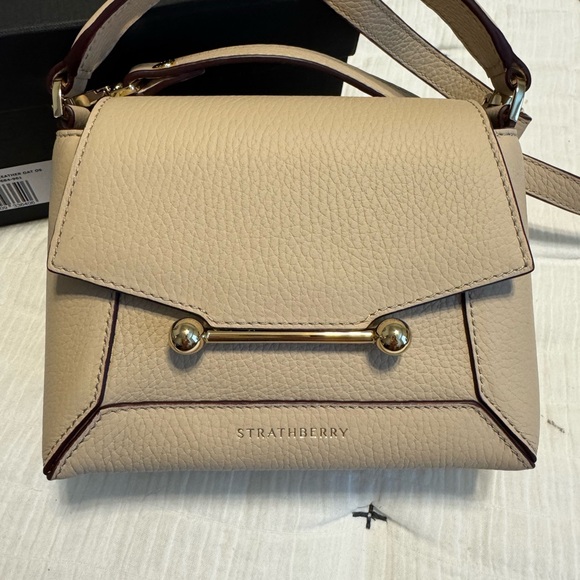 NWOT Strathberry Mosaic Nano Bag with Gold Hardware in Oat - Picture 1 of 3